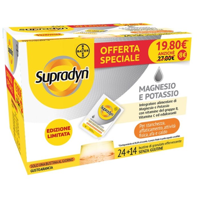 Supradyn magnesio e potassio edizione limitata 24 + 14 buste Supradyn magnesio e potassio edizione limitata 24 + 14 buste