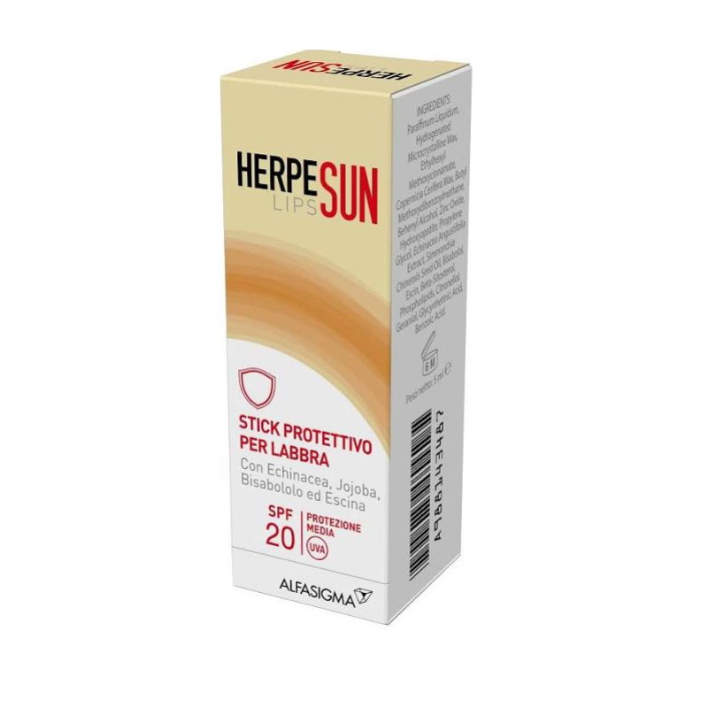 Herpesun LIPS Stick Protettivo Labbra SPF20, 5ml