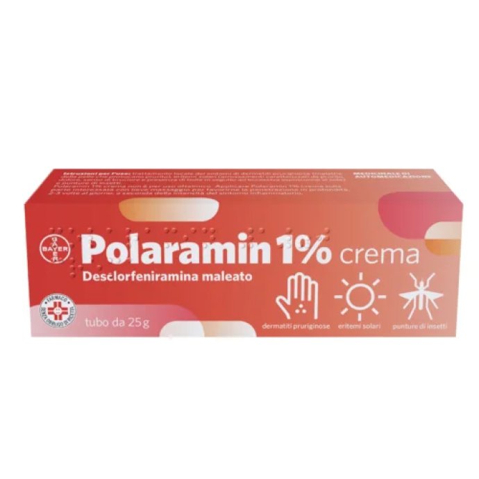 Polaramin 1% Crema antistaminica per allergie, dermatiti e punture Tubo 25 G Polaramin 1% Crema antistaminica per allergie, dermatiti e punture Tubo 25 G