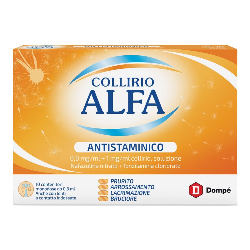 Collirio Alfa Antistam 0,8 Mg/Ml + 1 Mg/Ml Collirio, Soluzione 10 Contenitori Monodose 0,3 Ml Collirio Alfa Antistam 0,8 Mg/Ml + 1 Mg/Ml Collirio, Soluzione 10 Contenitori Monodose 0,3 Ml