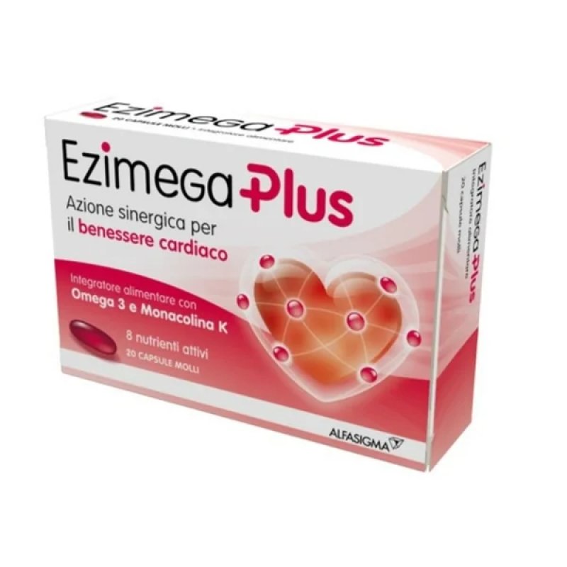 Ezimega plus per colesterolo e benessere cardiovascolare 20 capsule molli