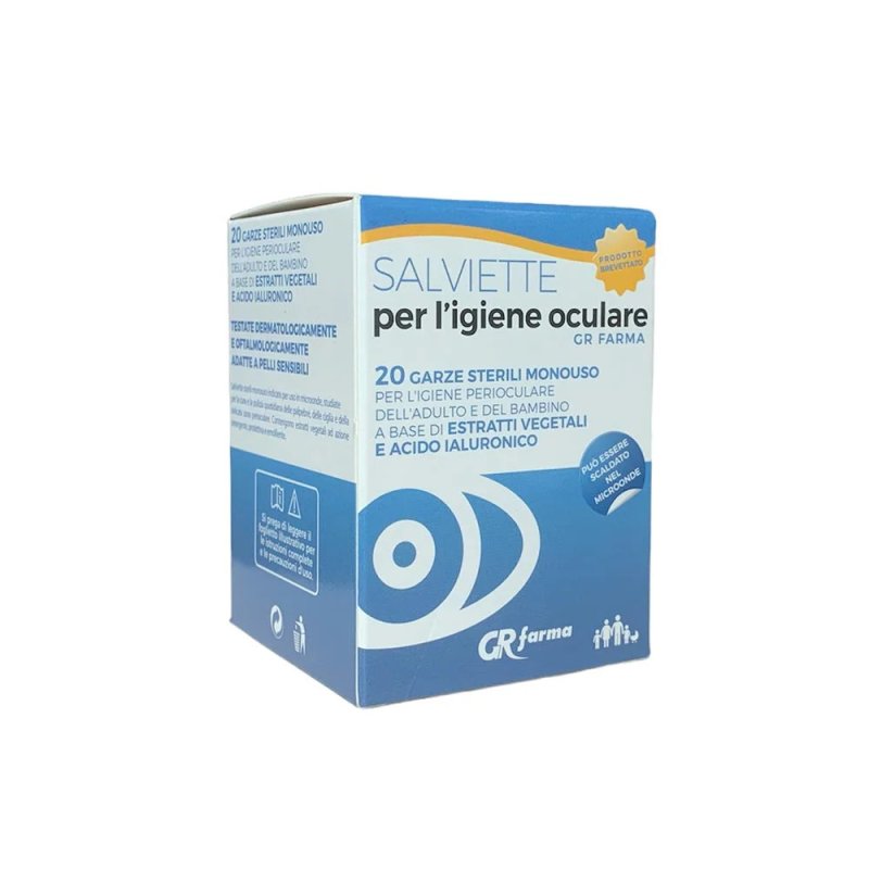 Salviette Igiene Oculare 20 pezzi - salviette monouso sterili per igiene palpebrale e perioculare Salviette Igiene Oculare 20 pezzi - salviette monouso sterili per igiene palpebrale e perioculare