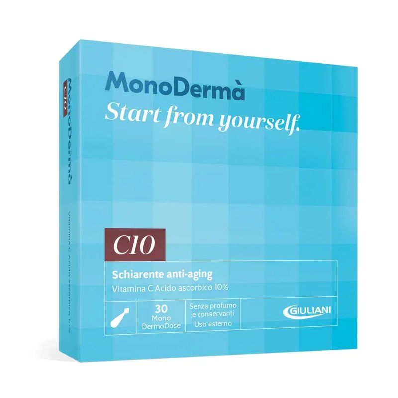 Monoderm&agrave; c10 vitamina c pura anti macchie 30 monodermodose da 0,5 ml