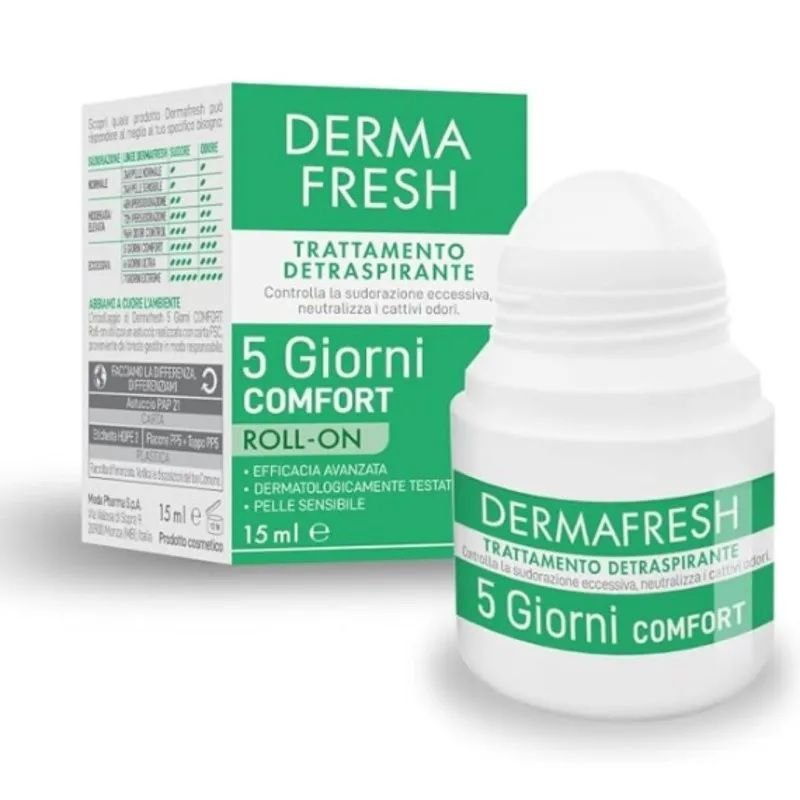 Dermafresh 5 giorni comfort deodorante trattamento detraspirante roll-on 15ml