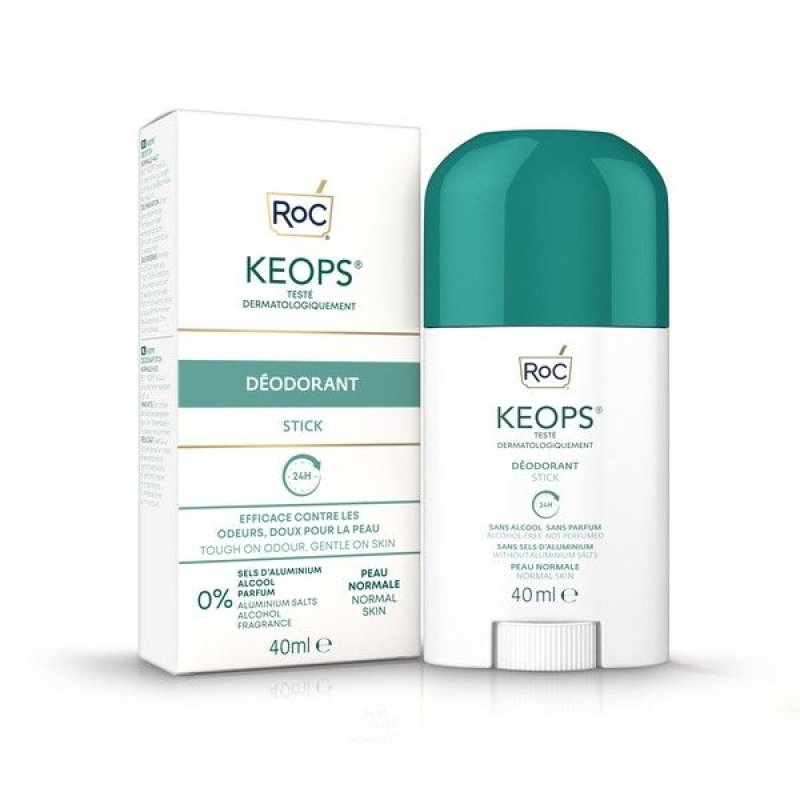 Roc keops deodorante stick cattura odori 24h senza alcool 40 ml Roc keops deodorante stick cattura odori 24h senza alcool 40 ml