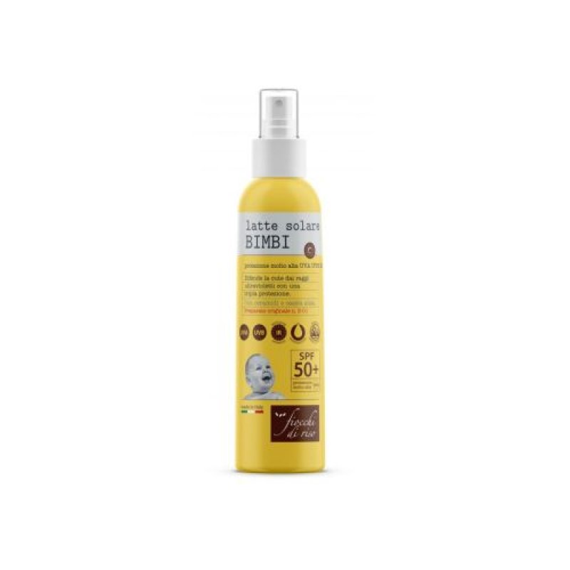 Fiocchi di Riso Latte Solare SPF50+ per Bambini Spray, 140ml Fiocchi di Riso Latte Solare SPF50+ per Bambini Spray, 140ml