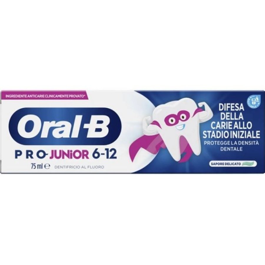 Oral-b pro junior 6-12 anni dentifricio al fluoro 75ml Oral-b pro junior 6-12 anni dentifricio al fluoro 75ml