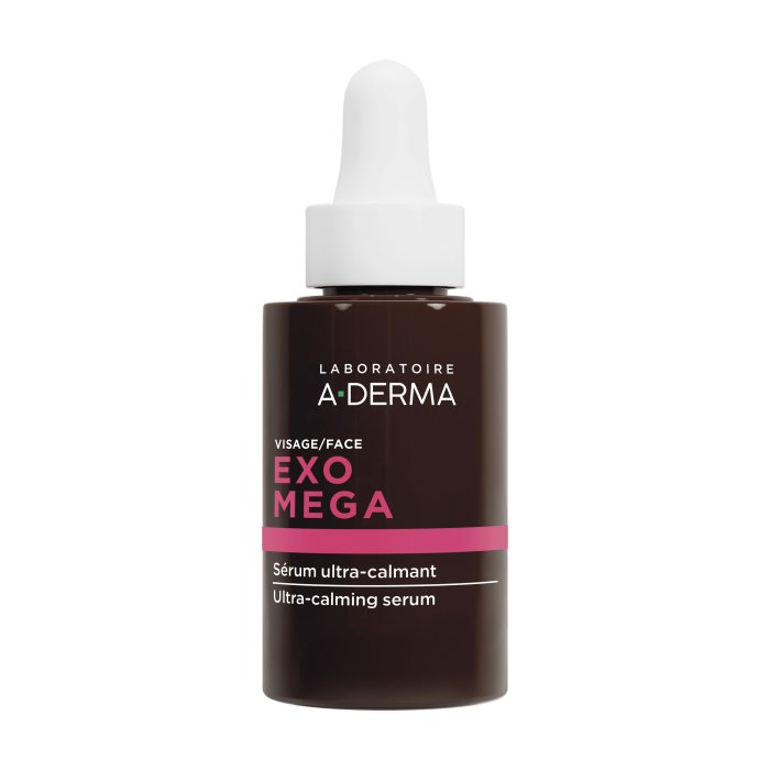 A-Derma Exomega Siero Ultra-Lenitivo Viso per Pelle Reattiva e Secca a Tendenza Atopica, 30ml
