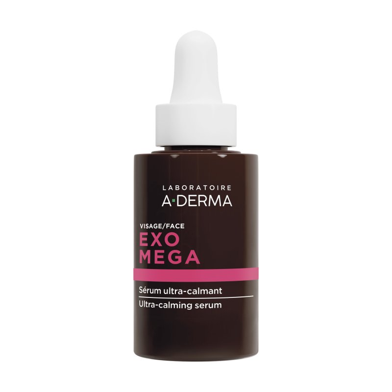 A-Derma Exomega Siero Ultra-Lenitivo Viso per Pelle Reattiva e Secca a Tendenza Atopica, 30ml