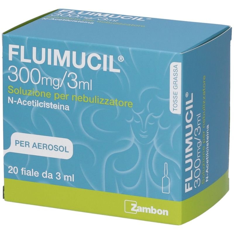 Fluimucil 300 mg/3 ml soluzione per nebulizzatore 20 fiale da 3 ml Fluimucil 300 mg/3 ml soluzione per nebulizzatore 20 fiale da 3 ml