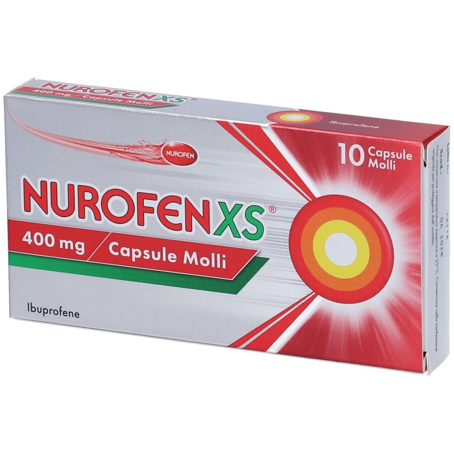 NurofenXS 400 mg 10 capsule molli ibuprofene – Antidolorifico e antinfiammatorio rapido NurofenXS 400 mg 10 capsule molli ibuprofene – Antidolorifico e antinfiammatorio rapido