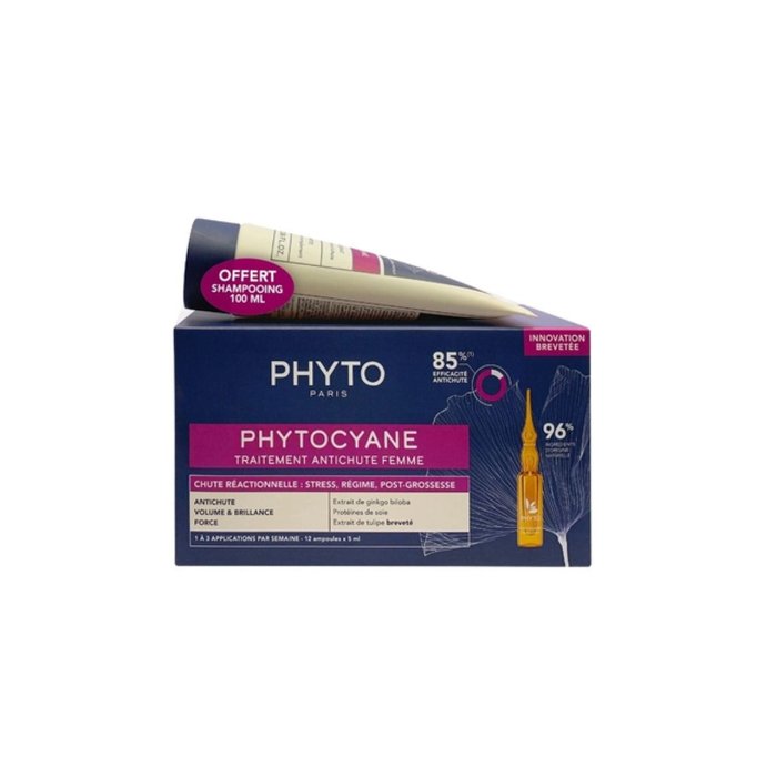 Phyto - Phytocyane Kit Donna Caduta Temporanea Confezione 12 Fiale da 5 Ml + Shampoo 100 Ml Phyto - Phytocyane Kit Donna Caduta Temporanea Confezione 12 Fiale da 5 Ml + Shampoo 100 Ml