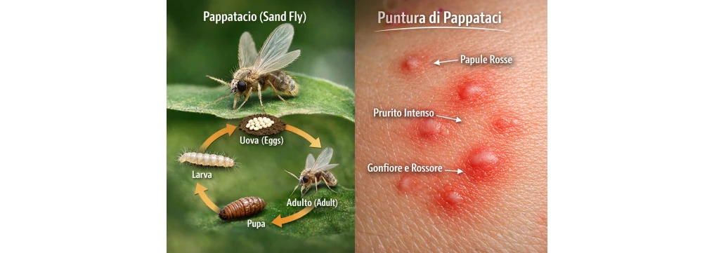 Puntura di Pappatacio: cosa fare, come riconoscerla e perché questi insetti entrano in casa