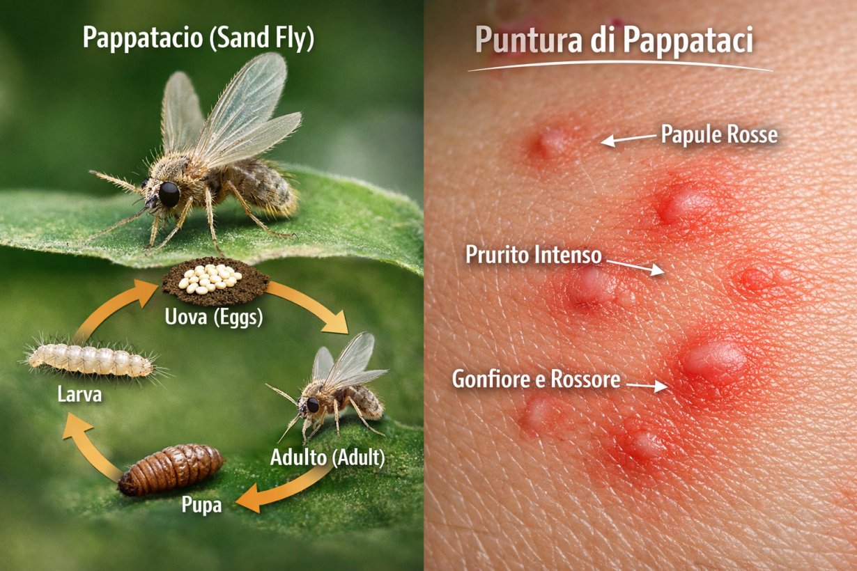 Puntura di Pappatacio: cosa fare, come riconoscerla e perché questi insetti entrano in casa