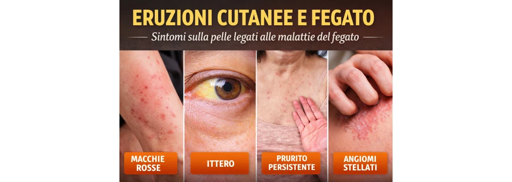 Macchie del fegato sulla pelle, orticaria e segnali di un fegato che non funziona bene