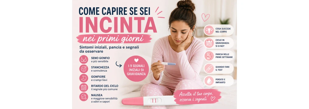 Come capire se sei incinta nei primi giorni: sintomi iniziali, pancia e segnali da osservare