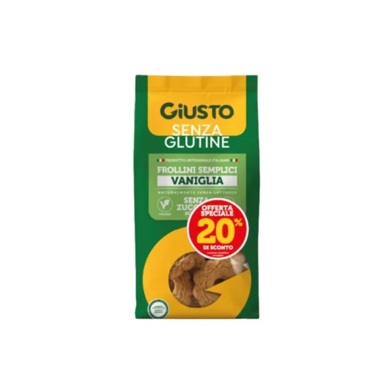 Frollini Semplici Vaniglia Senza Glutine Senza Zuccheri Aggiunti 200 g GIUSTO SENZA GLUTINE