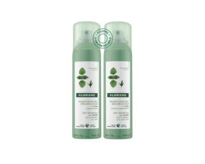 Klorane Shampoo Secco All’Ortica Per Capelli Grassi 2 Spray da 150 ml (confezione duo doppia)