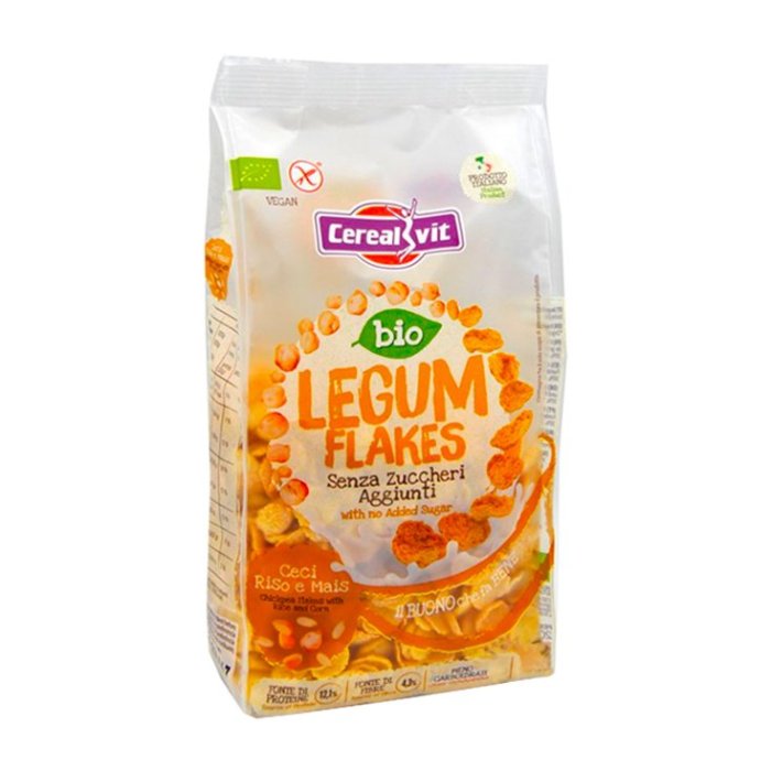 Cerealvit Legum Flakes ceci; riso e mais bio senza glutine 200 g Cerealvit Legum Flakes ceci; riso e mais bio senza glutine 200 g