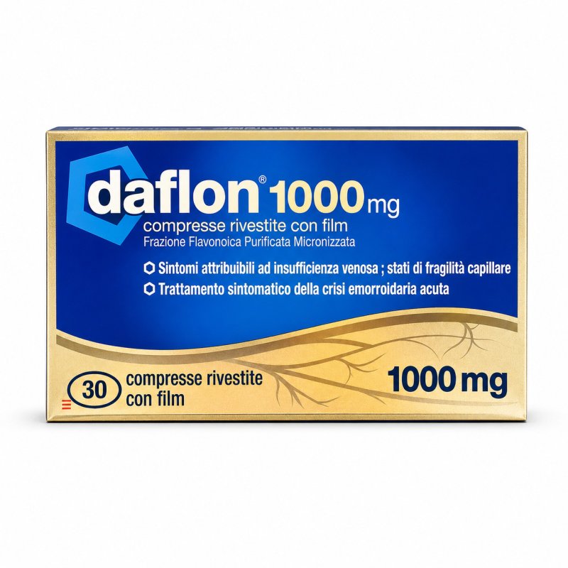 Daflon 1000 mg 30 compresse rivestite per circolazione e crisi emorroidarie
