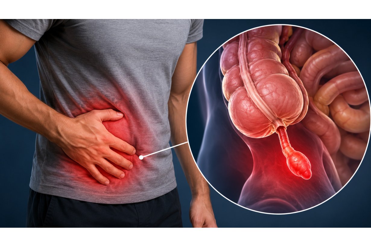 Appendicite: sintomi, campanelli d’allarme, differenze con colite e test per riconoscerla