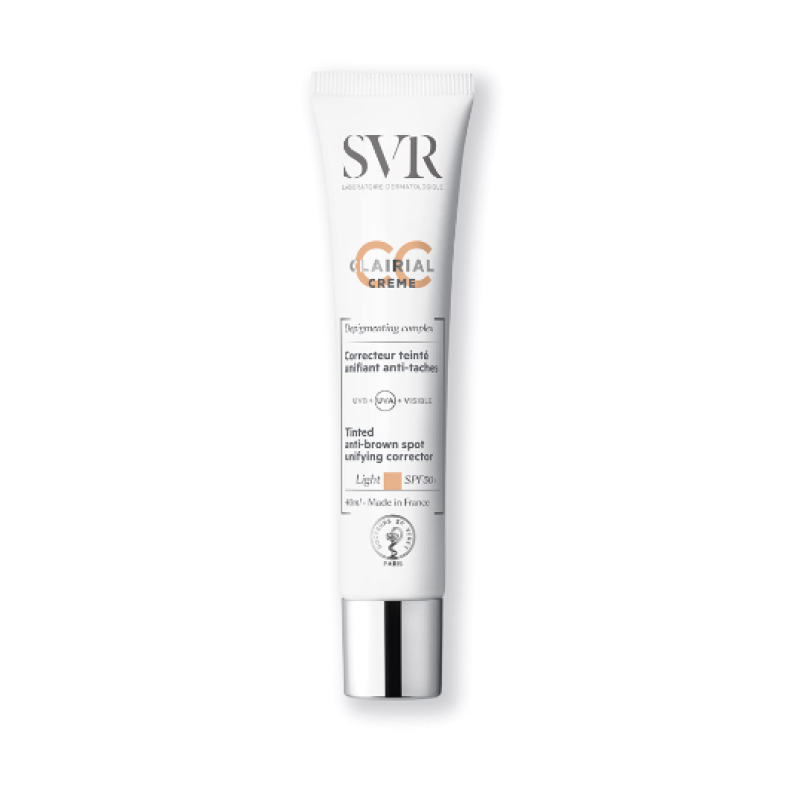 SVR Clairial - CC SPF50+ Light Crema Colorata Anti-Macchia Uniformante 40 ml SVR Clairial - CC SPF50+ Light Crema Colorata Anti-Macchia Uniformante 40 ml