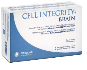 CELL Integrity Brain Integratore alimentare a base di vitamine, bacopa, L-glutatione, mio inositolo e polveredi caviale ZEBRAFISHCAVIAR 40 Cpr