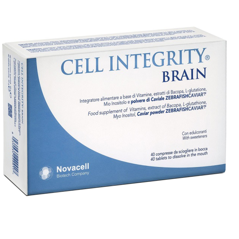 CELL Integrity Brain Integratore alimentare a base di vitamine, bacopa, L-glutatione, mio inositolo e polveredi caviale ZEBRAFISHCAVIAR 40 Cpr CELL Integrity Brain Integratore alimentare a base di vitamine, bacopa, L-glutatione, mio inositolo e polveredi caviale ZEBRAFISHCAVIAR 40 Cpr