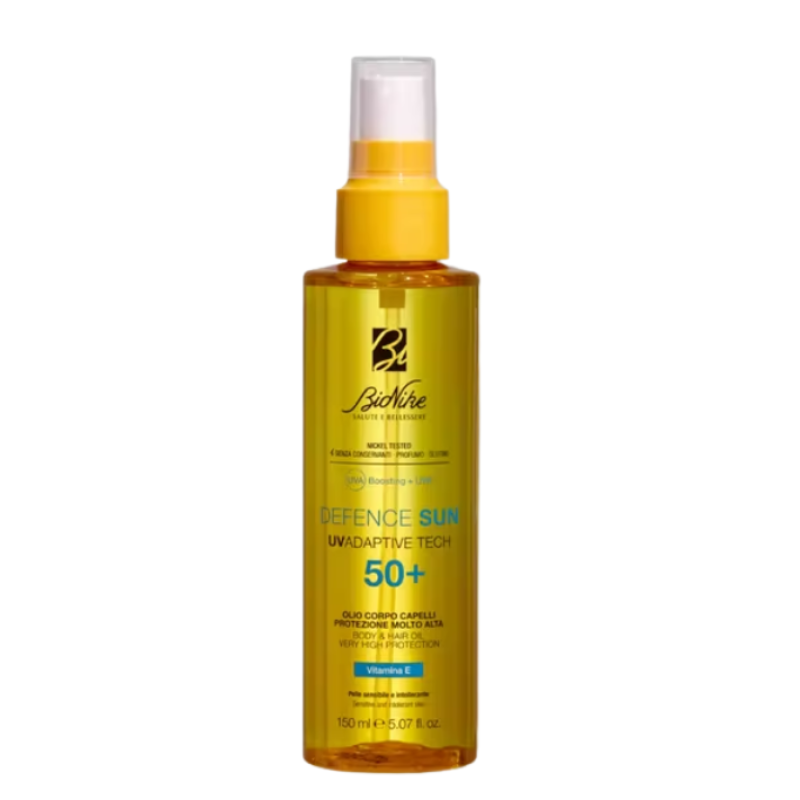 Bionike defence sun olio spray spf 50+ corpo e capelli 150 ml Bionike defence sun olio spray spf 50+ corpo e capelli 150 ml
