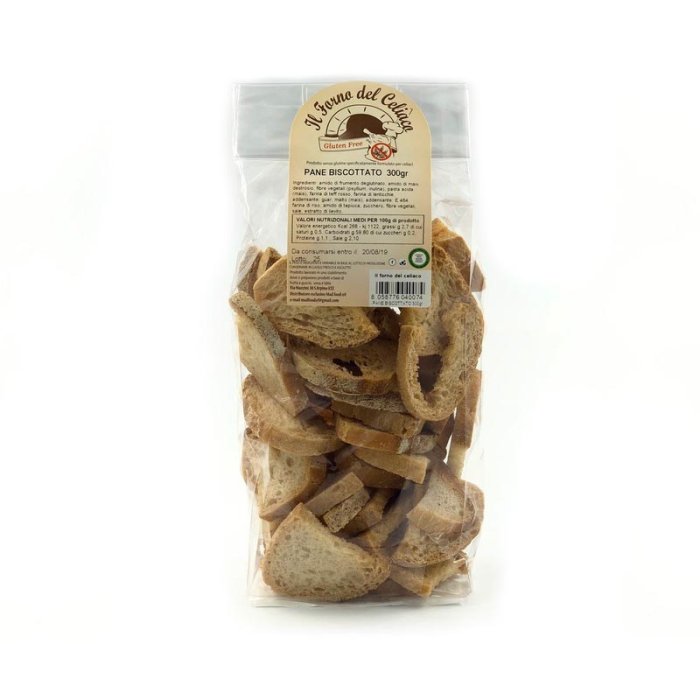 Il Forno del Celiaco Alimenti senza Glutine Pane Biscottato 300g Il Forno del Celiaco Alimenti senza Glutine Pane Biscottato 300g
