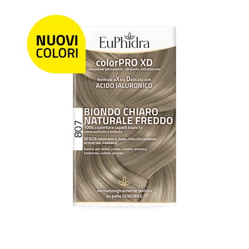 Euphidra Bellezza e Salute Tinta per Capelli ColorPro XD Colore 807 Biondo Chiaro Naturale Freddo
