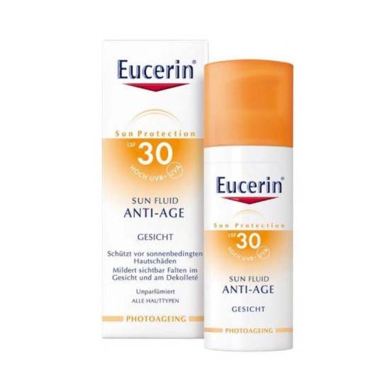 Eucerin Sun Protezione Solare SPF30 Antiage Fluid Pelli Sensibili 50 ml Eucerin Sun Protezione Solare SPF30 Antiage Fluid Pelli Sensibili 50 ml