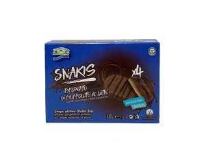 Happy Farm Alimenti senza Glutine Snack Snakis Crema Nocciolata Ricoperto di Cioccolato al Latte 106 g