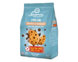 Lazzaroni Biscotti e Dolcezza Frollini Fragranti con Gocce di Cioccolato Senza Glutine 200 g
