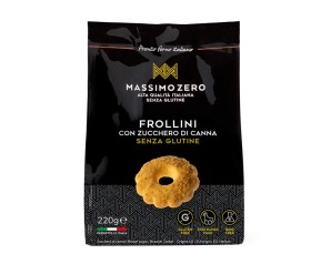 Massimo Zero Alimenti senza Glutine Prodotti da Forno Frollini con Zucchero di Canna 220 g