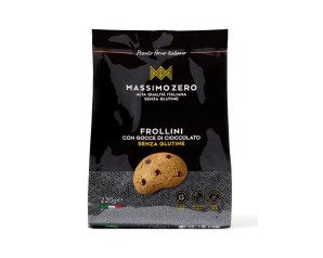Massimo Zero Alimenti senza Glutine Prodotti da Forno Frollini con Gocce di Cioccolato 220g