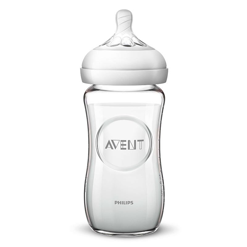 Philips Avent Cura Mamma e Bambino Biberon Natural Vetro 0m+ con Tettarella in Silicone 120 ml Philips Avent Cura Mamma e Bambino Biberon Natural Vetro 0m+ con Tettarella in Silicone 120 ml
