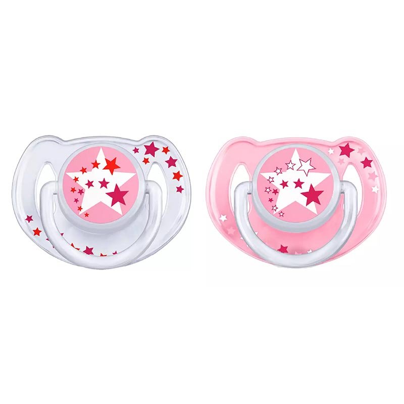 Philips Avent Cura Mamma e Bambino Succhietto Ciuccio Notte Bimba 0-6 Mesi 2 pz