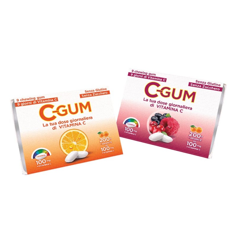 Dante Medical Integratori Alimentari in Chew-Gum C GUM Gusto Frutti Rossi  18 Gomme da Masticare