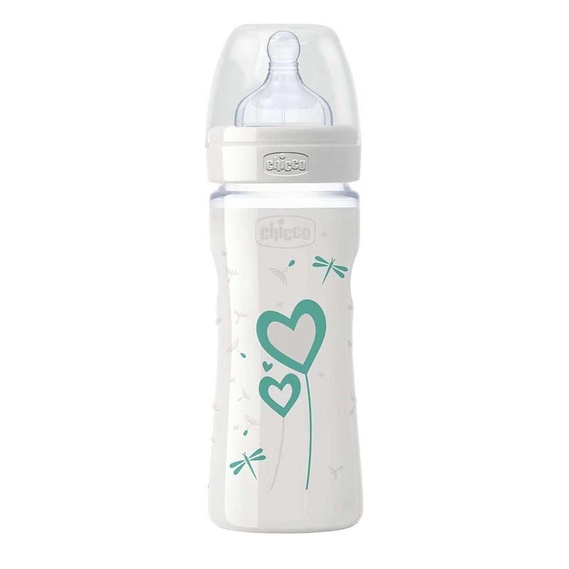 Chicco Artsana Allattamento Biberon Linea Original Vetro Tettarella Caucci&ugrave; 1 Foro Boy 240 ml