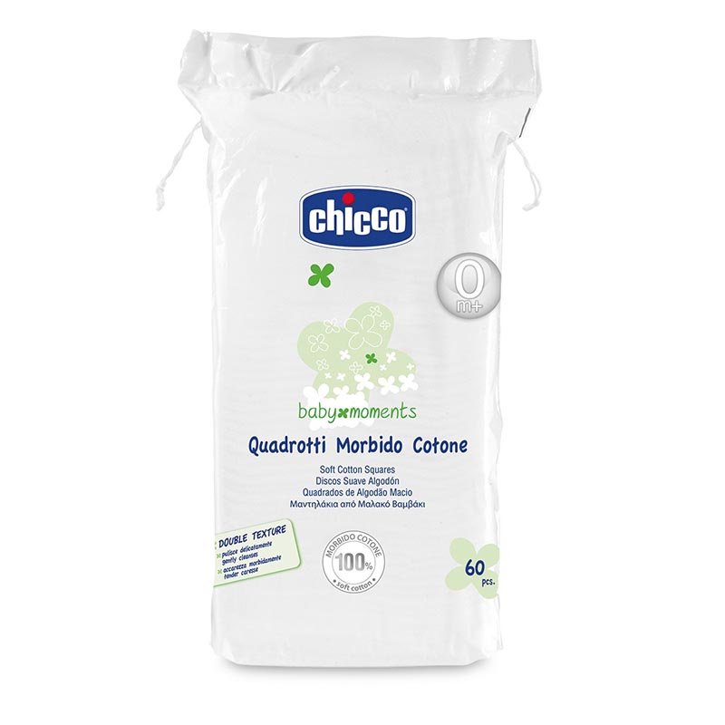 Quadrotti Chicco Morbido Cotone Artsana Baby Moments 60 Pezzi Quadrotti Chicco Morbido Cotone Artsana Baby Moments 60 Pezzi