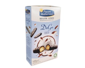 Eurospital Piaceri Mediterranei Alimenti senza Glutine Dogo Biscotti al Cocco ricoperti di Cioccolato 120 g