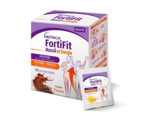 Danone Nutricia Integrazione Alimentare Fortifit Muscoli e Energia 7 Bustine Gusto Cacao