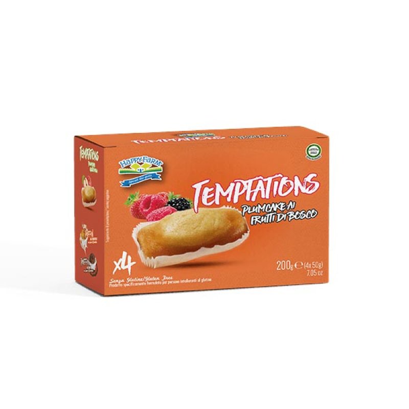 Happy Farm Alimenti senza Glutine Merendine Temptation Plumcake Frutti di Bosco 200 g Happy Farm Alimenti senza Glutine Merendine Temptation Plumcake Frutti di Bosco 200 g