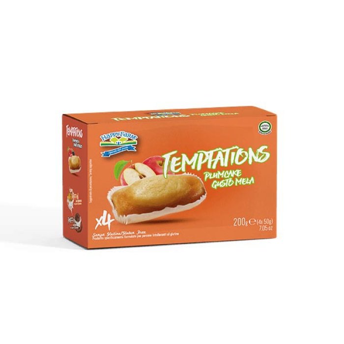 Happy Farm Alimenti senza Glutine Merendine Temptation Plumcake Gusto Mela 200 g Happy Farm Alimenti senza Glutine Merendine Temptation Plumcake Gusto Mela 200 g
