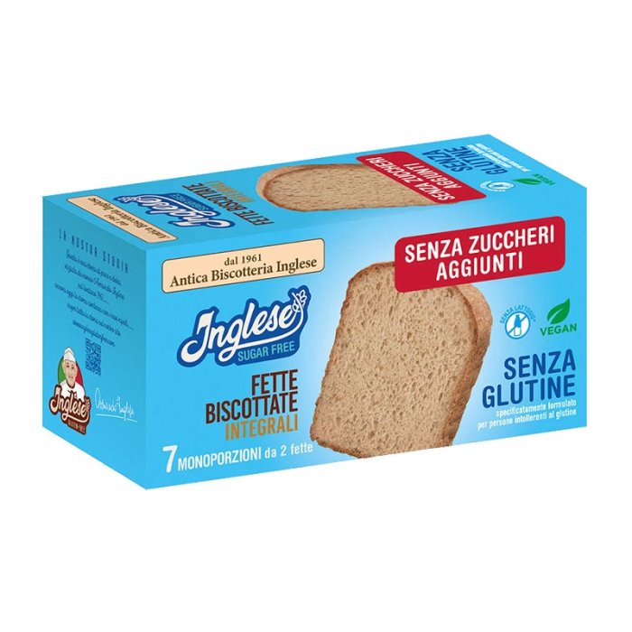 Gaia Alimenti senza Glutine Inglese Gluten Free Fette Biscottate Integrali 200 g Gaia Alimenti senza Glutine Inglese Gluten Free Fette Biscottate Integrali 200 g