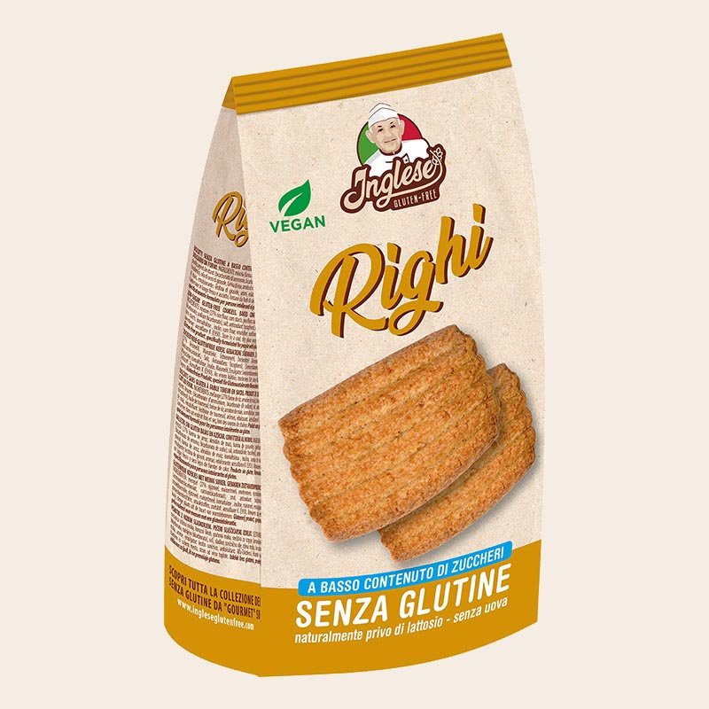 Gaia spa Inglese Alimenti senza Glutine Dolci e Snack Biscotti Righi 300 g