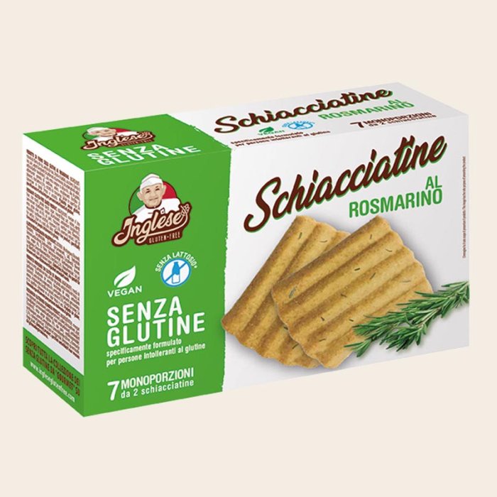 Gaia spa Inglese Alimenti senza Glutine Pane e Sostituti Schiacciatine Rosmarino 125 g Gaia spa Inglese Alimenti senza Glutine Pane e Sostituti Schiacciatine Rosmarino 125 g