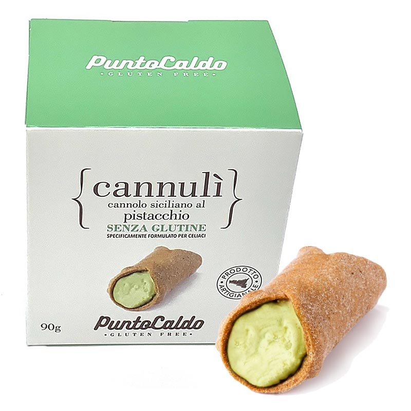 Punto Caldo Alimenti senza Glutine Cannulì Cannoli Siciliani al Pistacchio 90 g Punto Caldo Alimenti senza Glutine Cannulì Cannoli Siciliani al Pistacchio 90 g