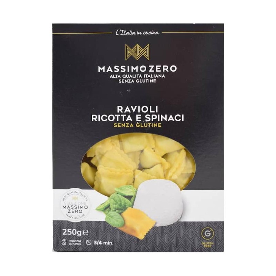 Massimo Zero Alimenti senza Glutine Ravioli Ricotta e Spinaci 250 g